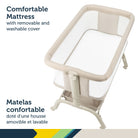 Overhead view of the Safety 1st EasyGlide Bedside Bassinet showing the comfortable mattress with removable, washable cover.