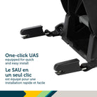 Close-up view of the one-click UAS connectors for quick and secure vehicle installation.