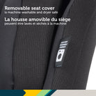 Close-up of the machine-washable and dryer-safe seat cover from the Safety 1st SlimRide.