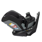 Animated GIF demonstrating the 360-degree SafetySwivel rotation of the Turn and Go DLX car seat on a white background.